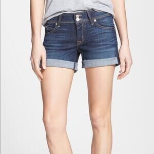 Hudson Croxley Mid Thigh Mid-Rise Cuffed Denim Shorts Stel size 24